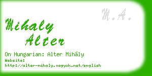 mihaly alter business card