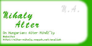 mihaly alter business card